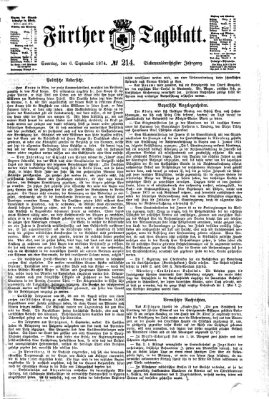 Fürther Tagblatt Sonntag 6. September 1874