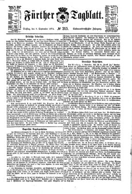 Fürther Tagblatt Dienstag 8. September 1874