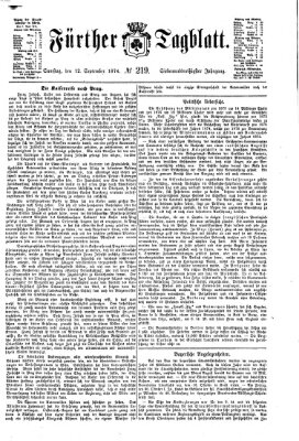 Fürther Tagblatt Samstag 12. September 1874