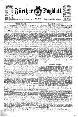 Fürther Tagblatt Mittwoch 16. September 1874