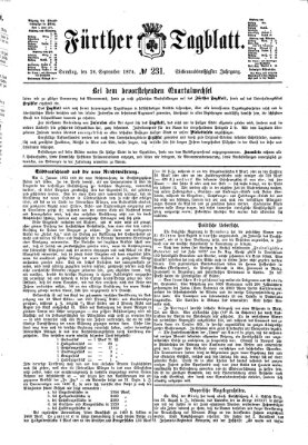 Fürther Tagblatt Samstag 26. September 1874