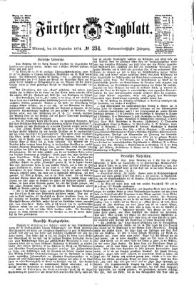 Fürther Tagblatt Mittwoch 30. September 1874