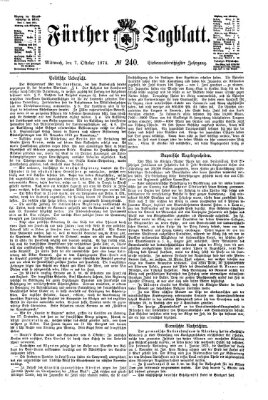 Fürther Tagblatt Mittwoch 7. Oktober 1874