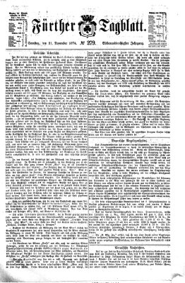 Fürther Tagblatt Samstag 21. November 1874