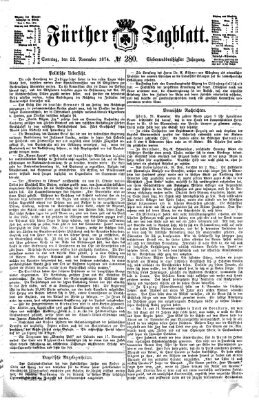 Fürther Tagblatt Sonntag 22. November 1874