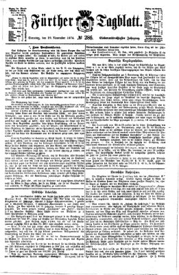 Fürther Tagblatt Sonntag 29. November 1874