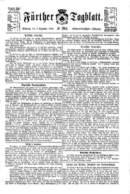 Fürther Tagblatt Mittwoch 9. Dezember 1874