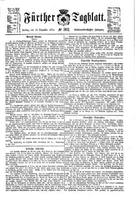 Fürther Tagblatt Freitag 18. Dezember 1874