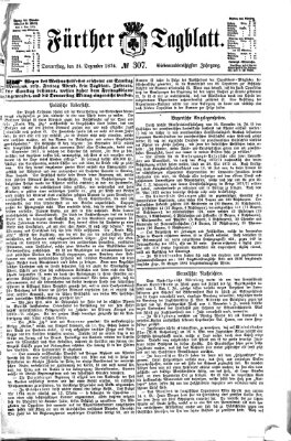 Fürther Tagblatt Donnerstag 24. Dezember 1874