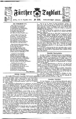 Fürther Tagblatt Freitag 25. Dezember 1874