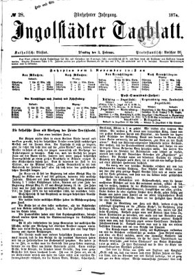 Ingolstädter Tagblatt Dienstag 3. Februar 1874