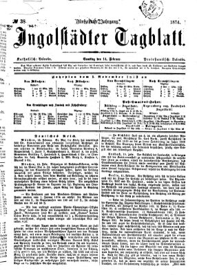 Ingolstädter Tagblatt Samstag 14. Februar 1874