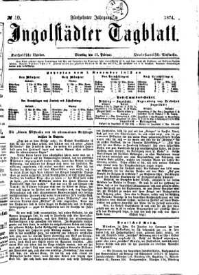 Ingolstädter Tagblatt Dienstag 17. Februar 1874