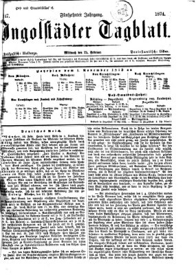 Ingolstädter Tagblatt Mittwoch 25. Februar 1874