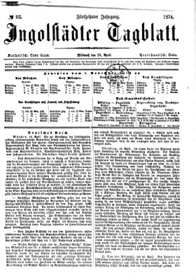 Ingolstädter Tagblatt Mittwoch 22. April 1874