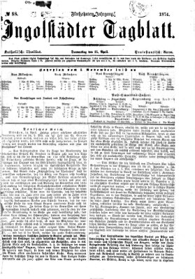 Ingolstädter Tagblatt Donnerstag 16. April 1874