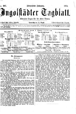 Ingolstädter Tagblatt Donnerstag 13. August 1874