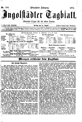 Ingolstädter Tagblatt Freitag 14. August 1874