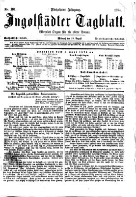 Ingolstädter Tagblatt Mittwoch 19. August 1874