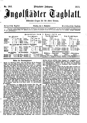 Ingolstädter Tagblatt Dienstag 1. September 1874