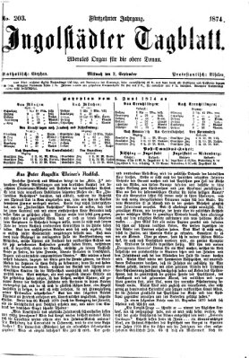 Ingolstädter Tagblatt Mittwoch 2. September 1874