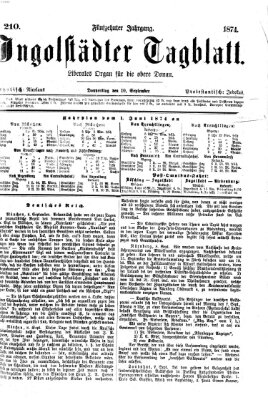 Ingolstädter Tagblatt Donnerstag 10. September 1874