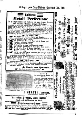 Ingolstädter Tagblatt Donnerstag 10. September 1874