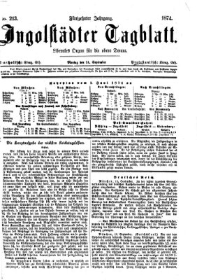 Ingolstädter Tagblatt Montag 14. September 1874