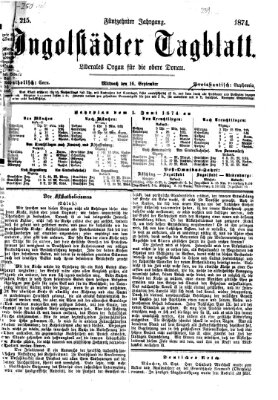Ingolstädter Tagblatt Mittwoch 16. September 1874