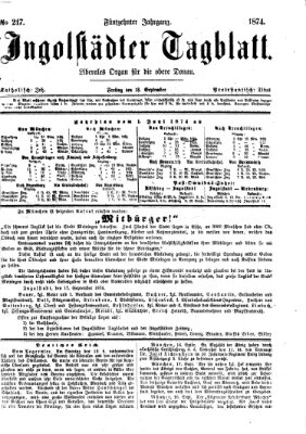 Ingolstädter Tagblatt Freitag 18. September 1874