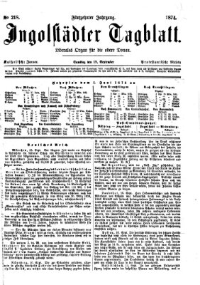 Ingolstädter Tagblatt Samstag 19. September 1874