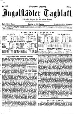 Ingolstädter Tagblatt Dienstag 22. September 1874