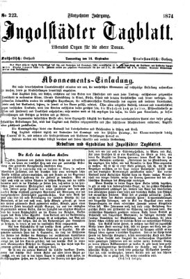 Ingolstädter Tagblatt Donnerstag 24. September 1874