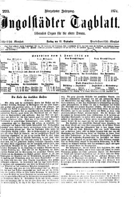 Ingolstädter Tagblatt Freitag 25. September 1874