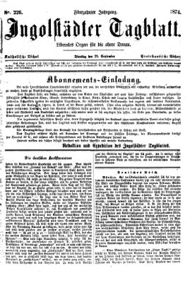 Ingolstädter Tagblatt Dienstag 29. September 1874