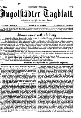 Ingolstädter Tagblatt Mittwoch 30. September 1874