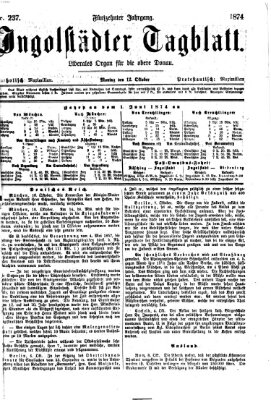 Ingolstädter Tagblatt Montag 12. Oktober 1874