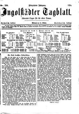 Ingolstädter Tagblatt Mittwoch 14. Oktober 1874