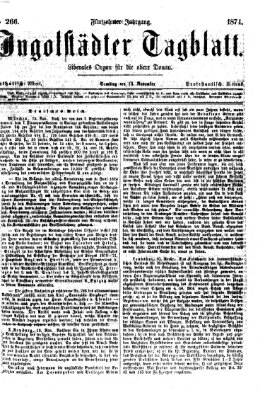 Ingolstädter Tagblatt Samstag 14. November 1874