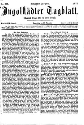 Ingolstädter Tagblatt Donnerstag 26. November 1874