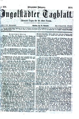 Ingolstädter Tagblatt Samstag 28. November 1874