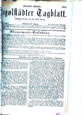 Ingolstädter Tagblatt Samstag 19. Dezember 1874