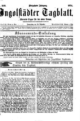 Ingolstädter Tagblatt Donnerstag 24. Dezember 1874