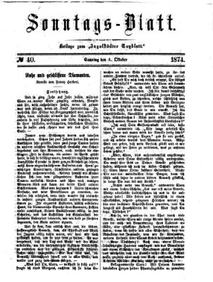 Ingolstädter Tagblatt. Sonntagsblatt (Ingolstädter Tagblatt) Sonntag 4. Oktober 1874