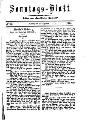 Ingolstädter Tagblatt. Sonntagsblatt (Ingolstädter Tagblatt) Sonntag 27. Dezember 1874