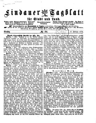 Lindauer Tagblatt für Stadt und Land Dienstag 10. Februar 1874