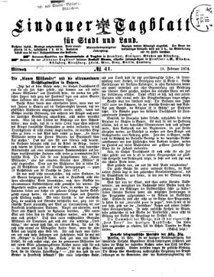 Lindauer Tagblatt für Stadt und Land Mittwoch 18. Februar 1874