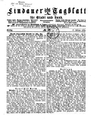 Lindauer Tagblatt für Stadt und Land Freitag 27. Februar 1874