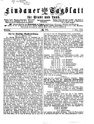 Lindauer Tagblatt für Stadt und Land Sonntag 1. März 1874