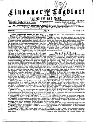 Lindauer Tagblatt für Stadt und Land Mittwoch 25. März 1874